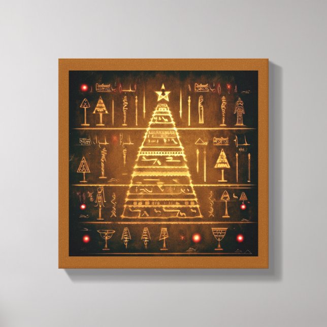 Christmas Egyptian Hieroglyphs 3 Canvas Print (Front)
