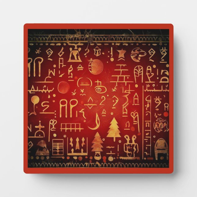 Christmas Egyptian Hieroglyphs 4 Plaque (Front)