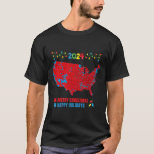 Christmas Electoral Map 2024 Election Trump Family T-Shirt