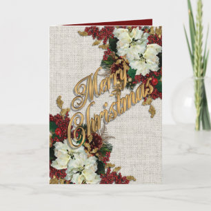 Christmas elegance card gold and red Victorian