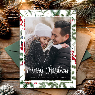 Christmas Elegant Botanical Photo Modern Holiday