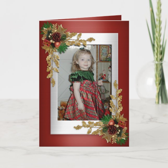 Christmas elegant card with photo (Front)