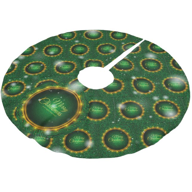 Christmas Elegant Gift Brushed Polyester Tree Skirt (Angled)