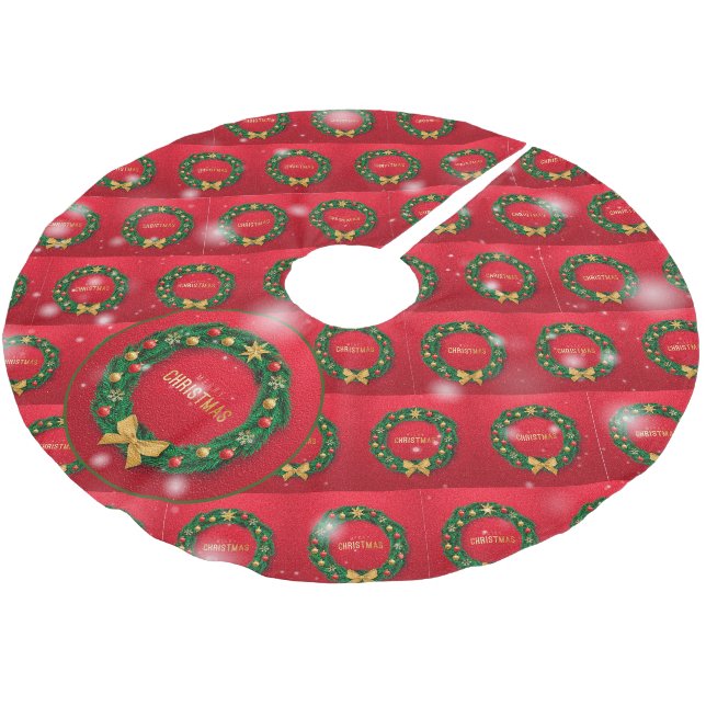 Christmas Elegant Gift Brushed Polyester Tree Skirt (Angled)