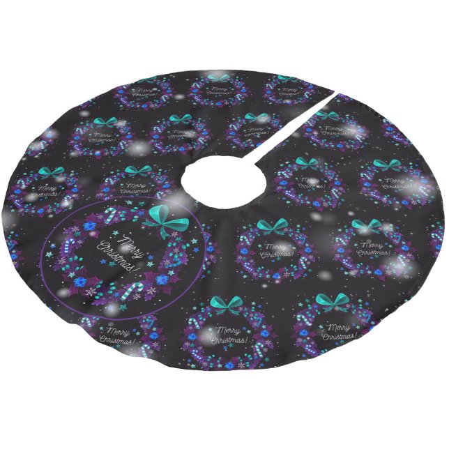 Christmas Elegant Gift Brushed Polyester Tree Skirt (Angled)