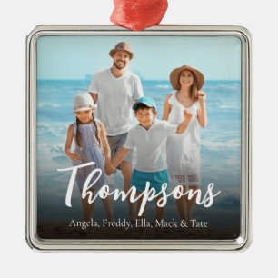 Christmas Elegant Photo Simple Calligraphy Script Metal Tree Decoration