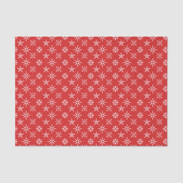 Christmas Elegant Red White Modern Holidays Tissue Paper (Front)