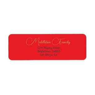 Christmas Elegant Seasonal Red Gold Label