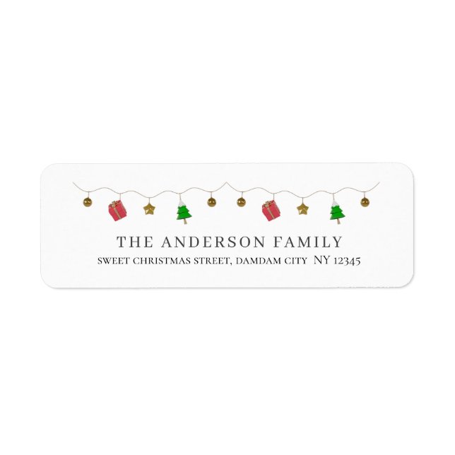 Christmas Elegant Simple Return Address (Front)