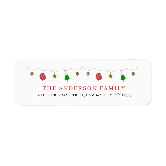 Christmas Elegant Simple Return Address (Front)
