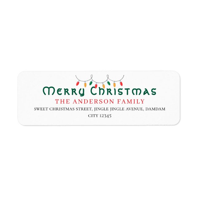 Christmas Elegant Simple Return Address (Front)