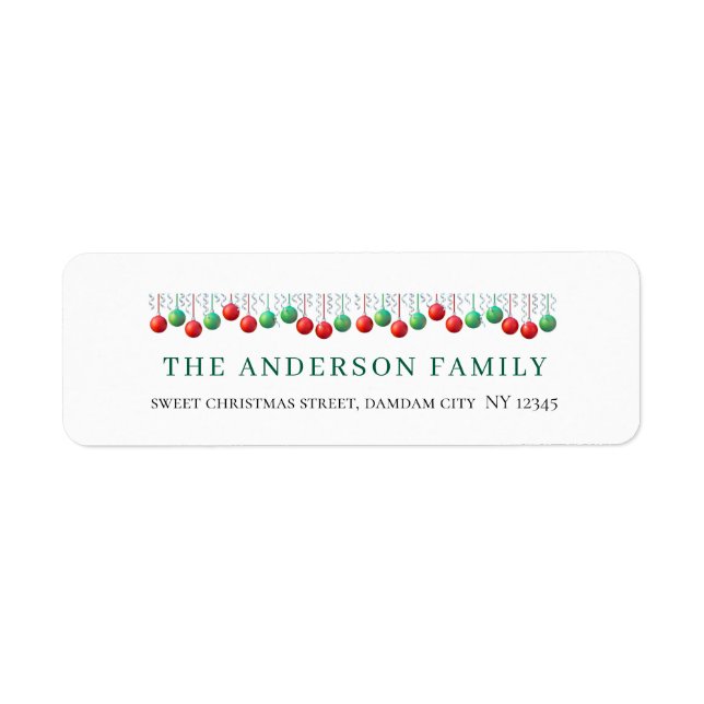 Christmas Elegant Simple Return Address (Front)