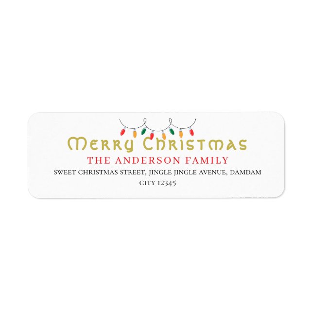Christmas Elegant Simple Return Address (Front)