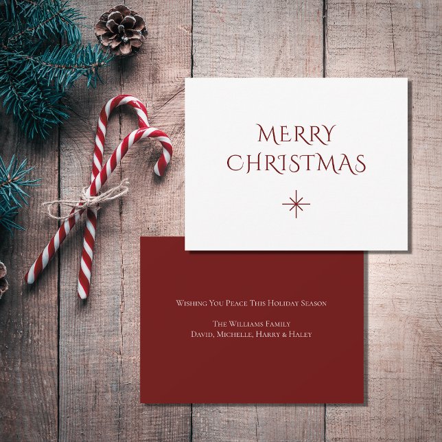 Christmas Elegant Snowflake Red White  Holiday Card (Creator Uploaded)