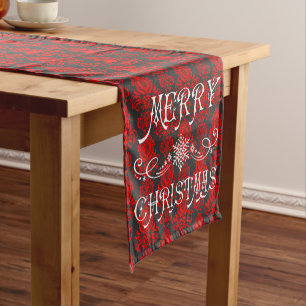 Christmas Elegant, Victorian Damask Short Table Runner