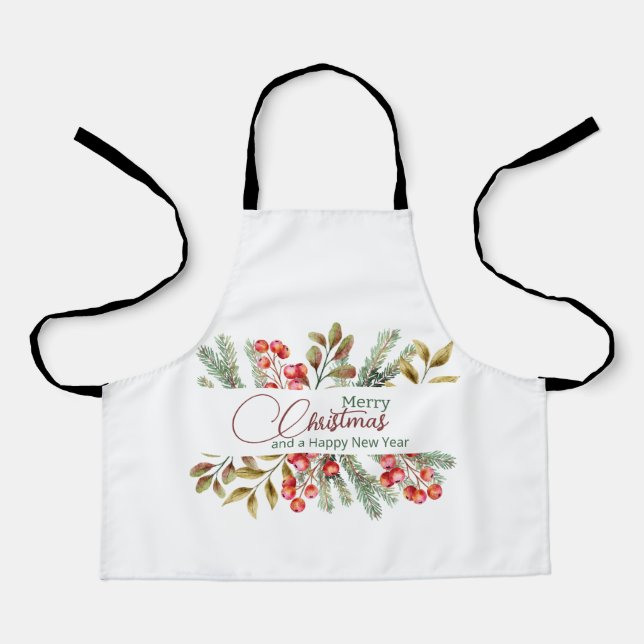 Christmas Elegant Watercolour  Apron (Front)