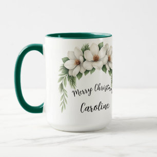 Christmas Elegant Winter Floral Holiday Gift  Mug
