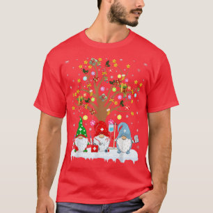Christmas Element Tree With Gnome Nurse Christmas T-Shirt