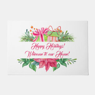 Christmas Elements Happy Holidays Doormat