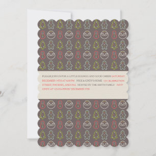 Christmas Elements Pattern Holiday Party Invite