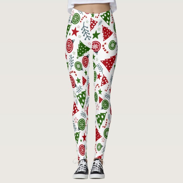 Christmas Elements Pattern Leggings (Front)