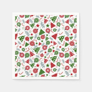 Christmas Elements Pattern Napkin