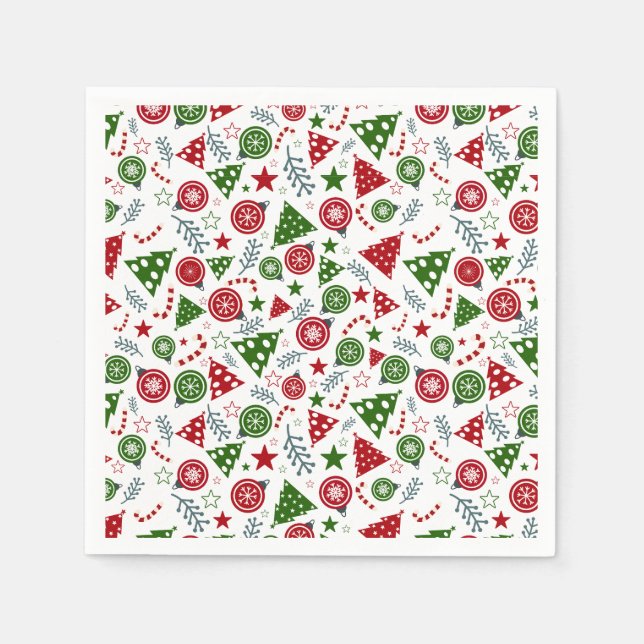 Christmas Elements Pattern Napkin (Front)