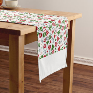 Christmas Elements Pattern Short Table Runner
