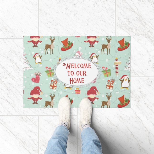 Christmas Elements Reindeer Elves Doormat (Indoor)