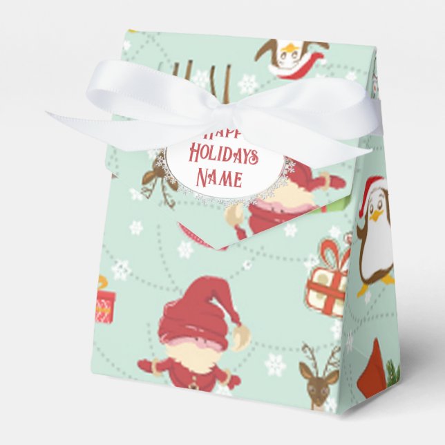 Christmas Elements Reindeer Elves Favour Box (Front Side)