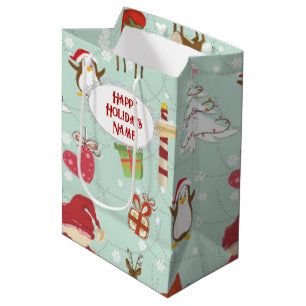 Christmas Elements Reindeer Elves Medium Gift Bag