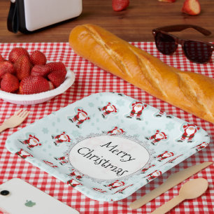 Christmas Elements Santa Claus Paper Plate