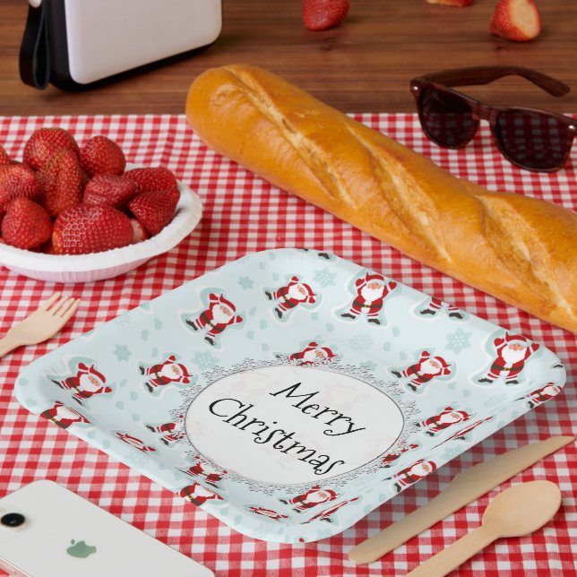 Christmas Elements Santa Claus Paper Plate (Picnic)