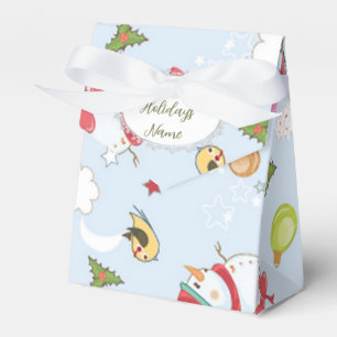 Christmas Elements Snowman Pattern Favour Box