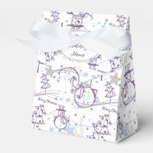 Christmas Elements Snowman Sketch Favour Box