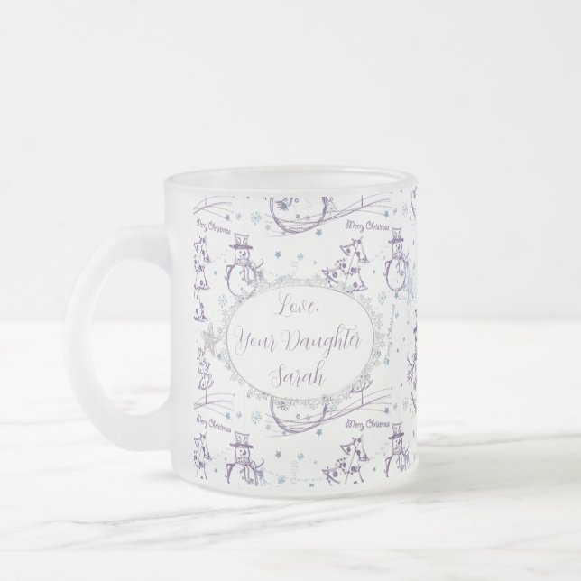 Christmas Elements Winter Snowman Sketch Mug (Left)