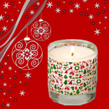 Christmas Elements Wreath Trees Bell Candle Candy