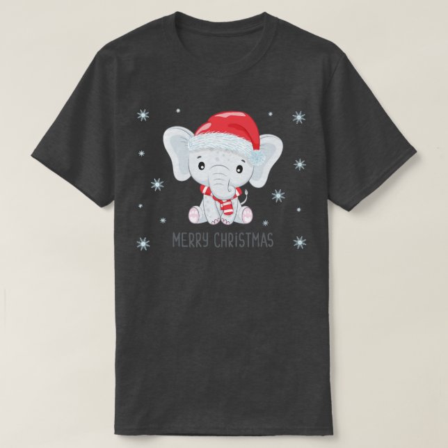 Christmas Elephant  12  T-Shirt (Design Front)