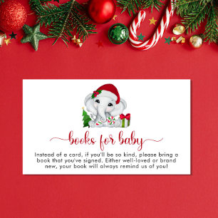 Christmas Elephant Books For Baby Girl Shower Enclosure Card