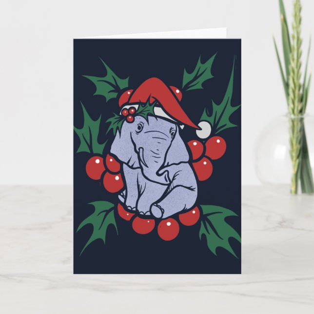 Christmas Elephant Card (Front)