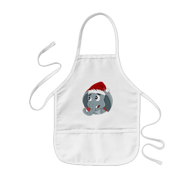 Christmas elephant cartoon  kids apron (Front)