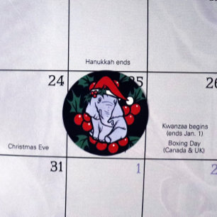 Christmas Elephant Classic Round Sticker