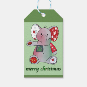Christmas elephant gift tags