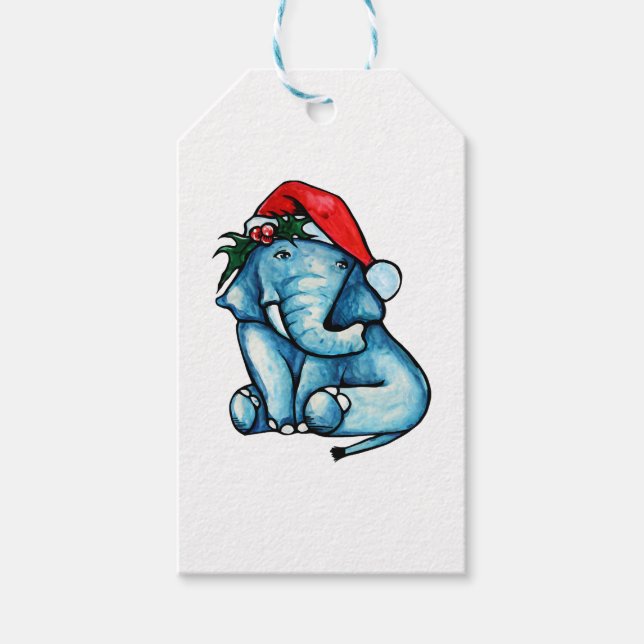 Christmas Elephant  Gift Tags (Front)