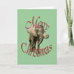 Christmas Elephant Greeting Card