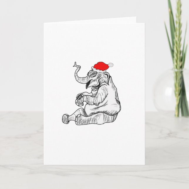 Christmas Elephant Holiday Card (Front)
