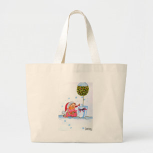 Christmas Elephant Large Tote Bag