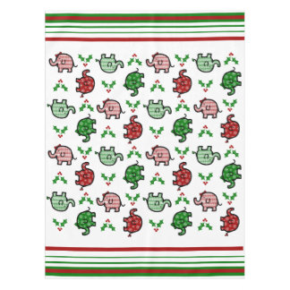 Christmas Elephant Pattern Tablecloth