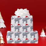 Christmas Elephant Santa Cute Wrapping Paper<br><div class="desc">Cute holiday animals are my favourite part of Christmas. A pretty elephant wearing a red Santa hat and looking happy. This fills me with the Christmas spirit. Personalise this present with the gift recipient's name for a beautiful customised Christmas gift.</div>