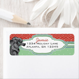 Christmas Elephant Zig Zag Pattern Return Address